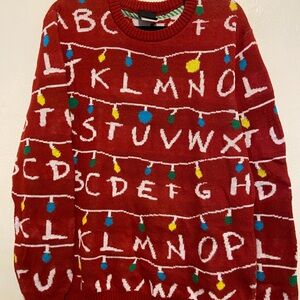 Stranger Things-Alphabet Crewneck Sweater - Red Size L